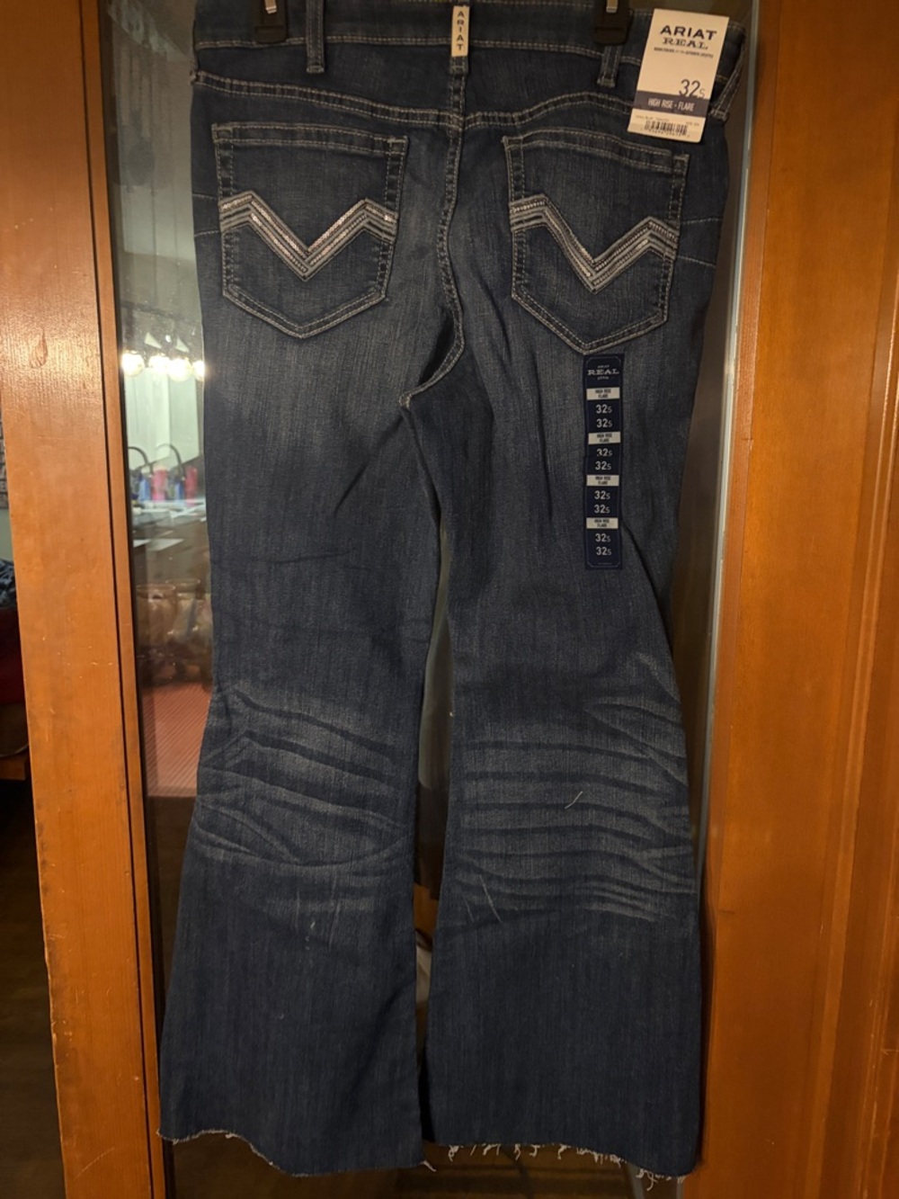 Ariat Dark Indigo Bootcut Jeans with White Chevron Stitching